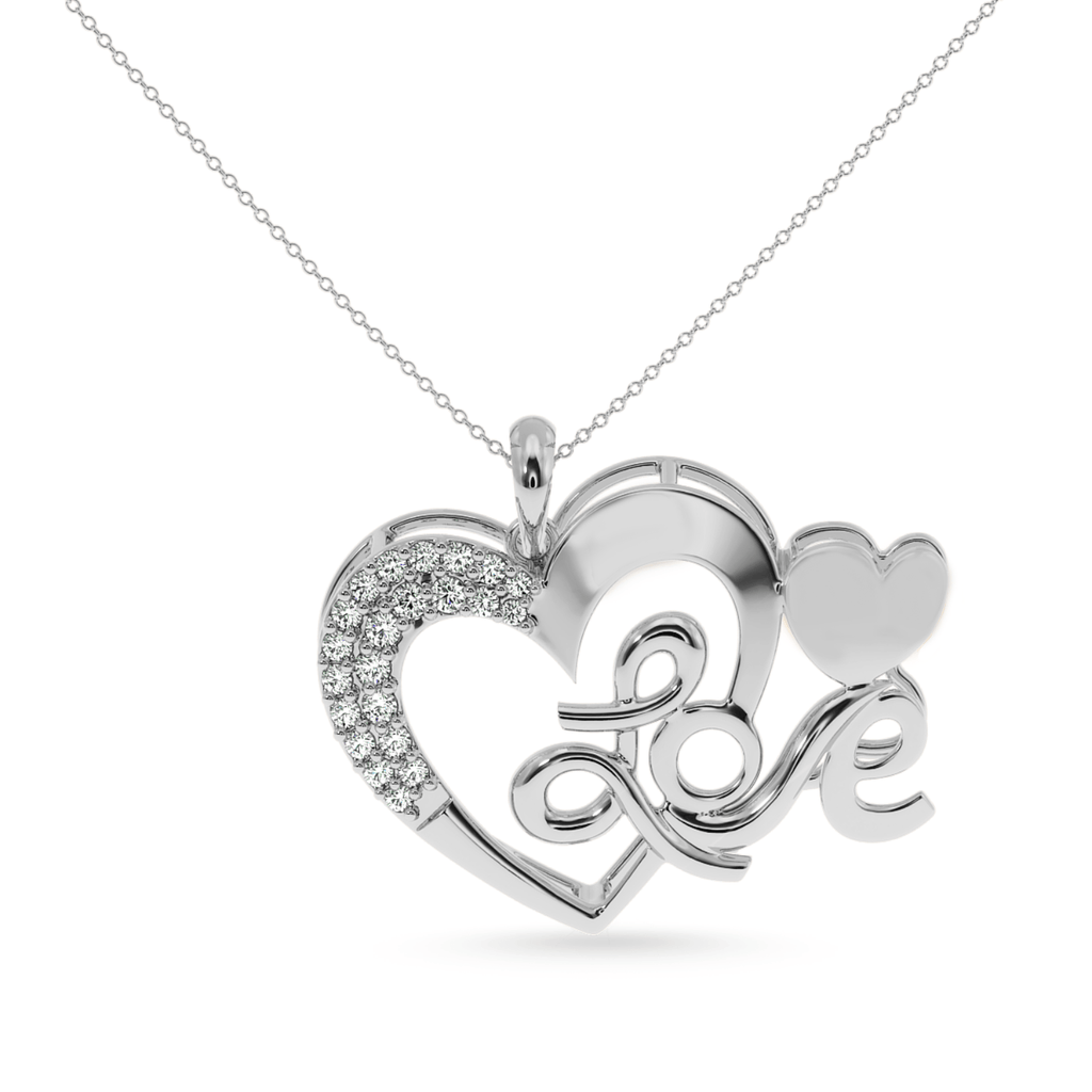 Jewelove™ Pendants SI IJ Designer Platinum Heart Diamond Pendant for Women JL PT P LC943