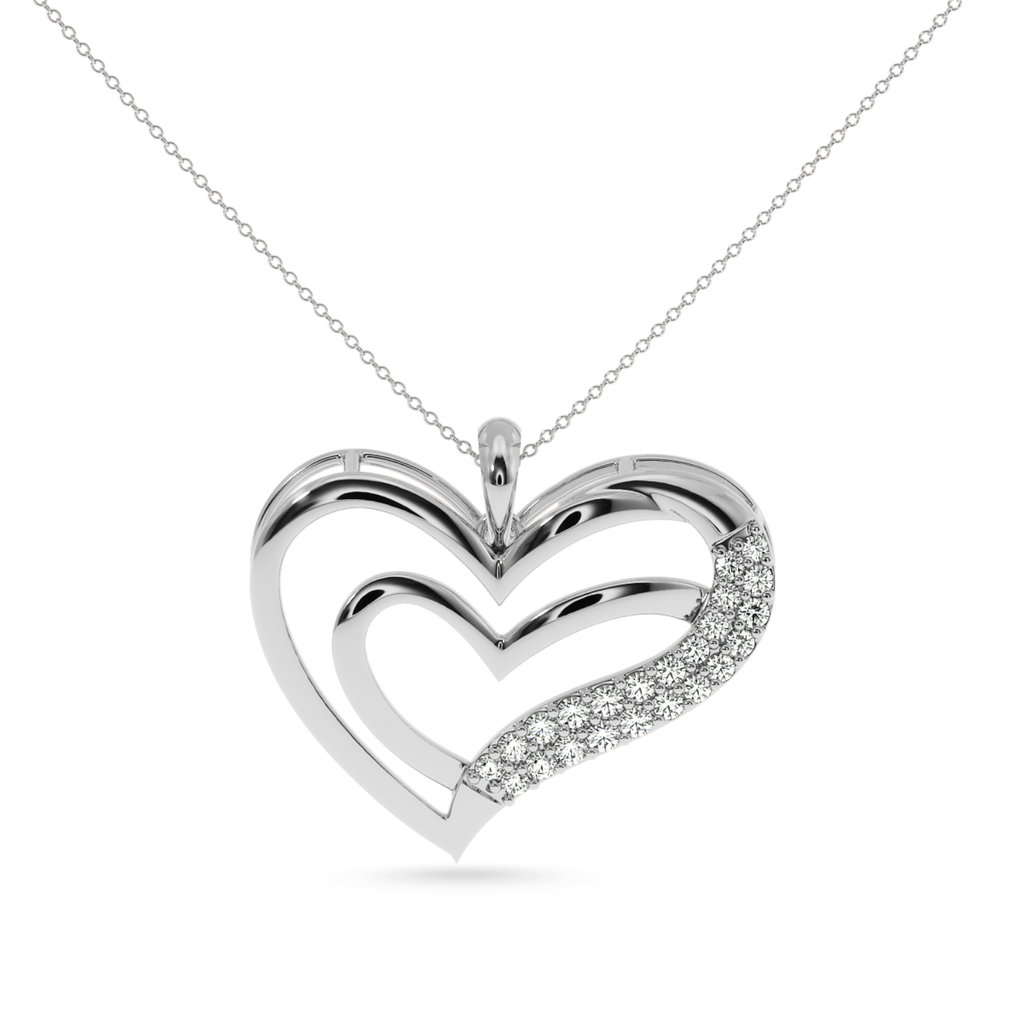 Jewelove™ Pendants SI IJ Designer Platinum Heart Diamond Pendant for Women JL PT P LC949