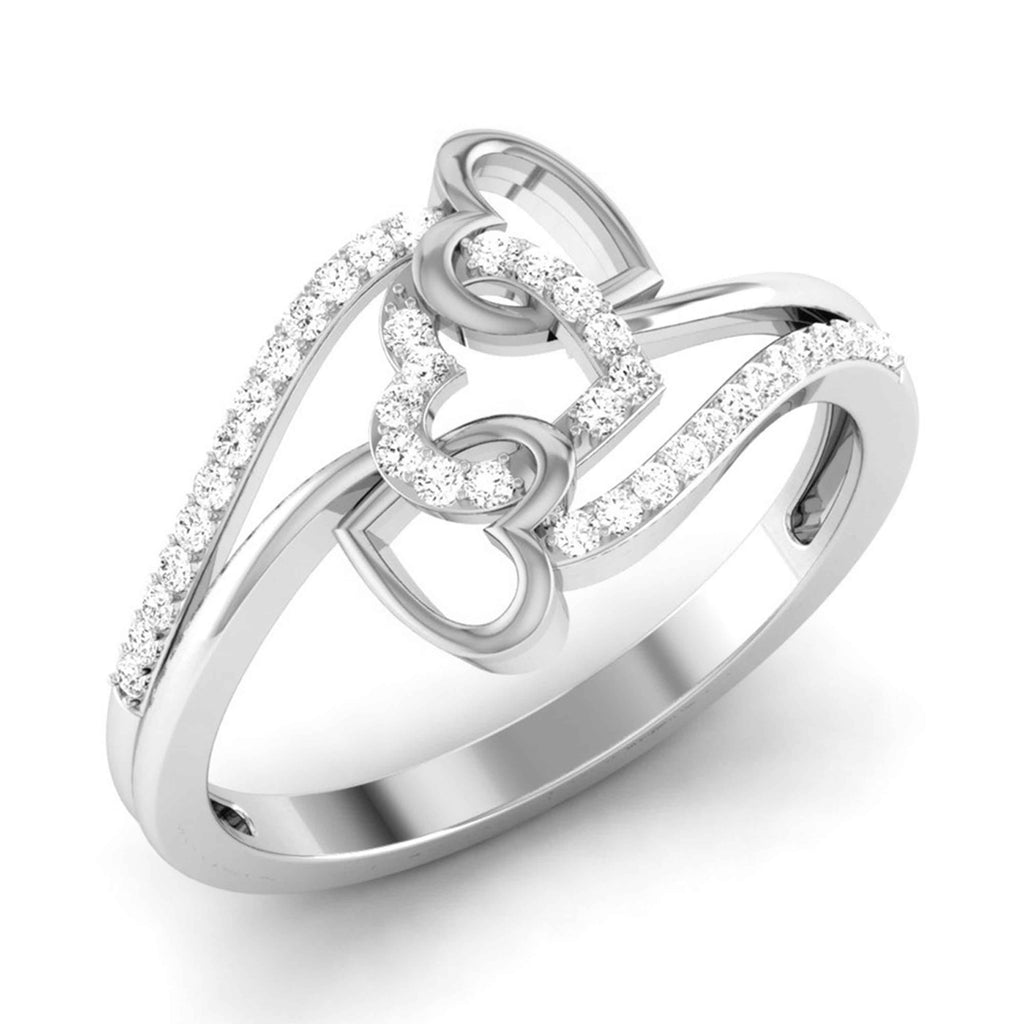 Jewelove™ Rings SI IJ / Women's Band only Designer Platinum Heart Diamond Ring JL PT R 8149