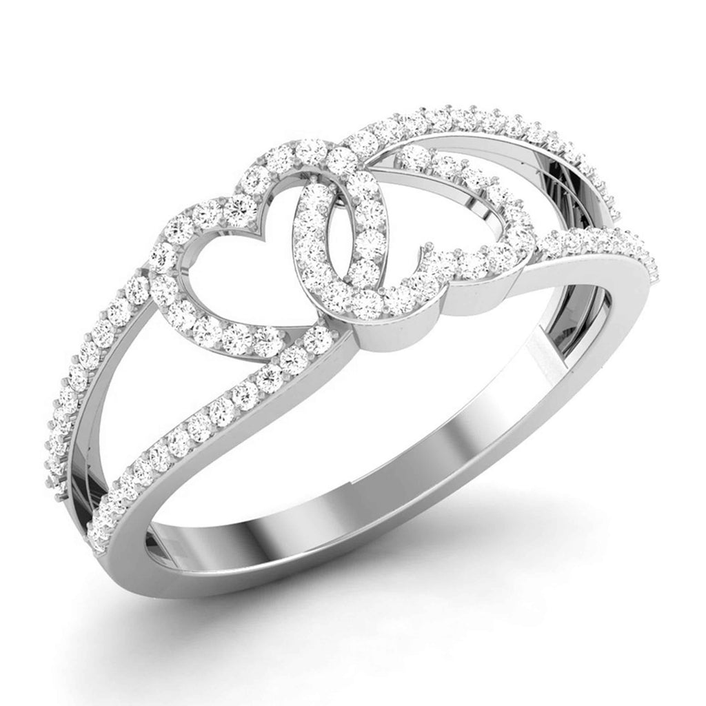 Jewelove™ Rings SI IJ / Women's Band only Designer Platinum Heart Diamond Ring JL PT R 8152