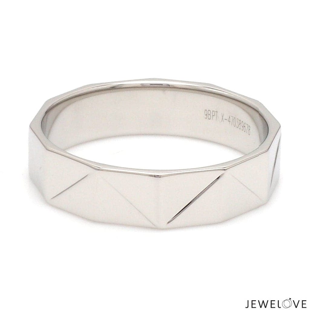 Jewelove™ Rings Designer Platinum Love Bands with Diamond JL PT 1064