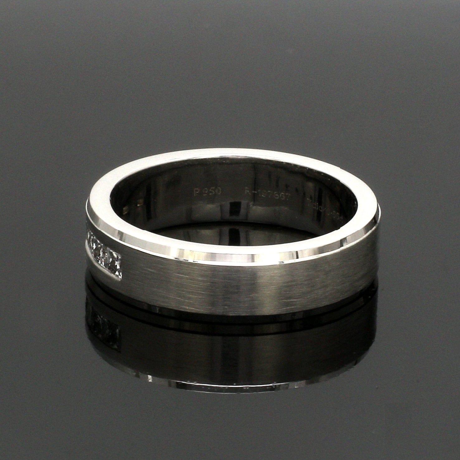 Jewelove™ Rings Designer Platinum Love Bands with Diamond JL PT 1067