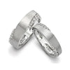 Jewelove™ Rings Both / SI IJ Designer Platinum Love Bands with Diamonds SJ PTO 129