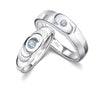 Jewelove™ Rings Both / SI IJ Designer Platinum Love Bands with Single Diamonds JL PT 926