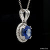 Jewelove™ Pendants Designer Platinum Pendant with Blue Sapphire