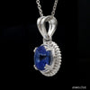 Jewelove™ Pendants Designer Platinum Pendant with Blue Sapphire