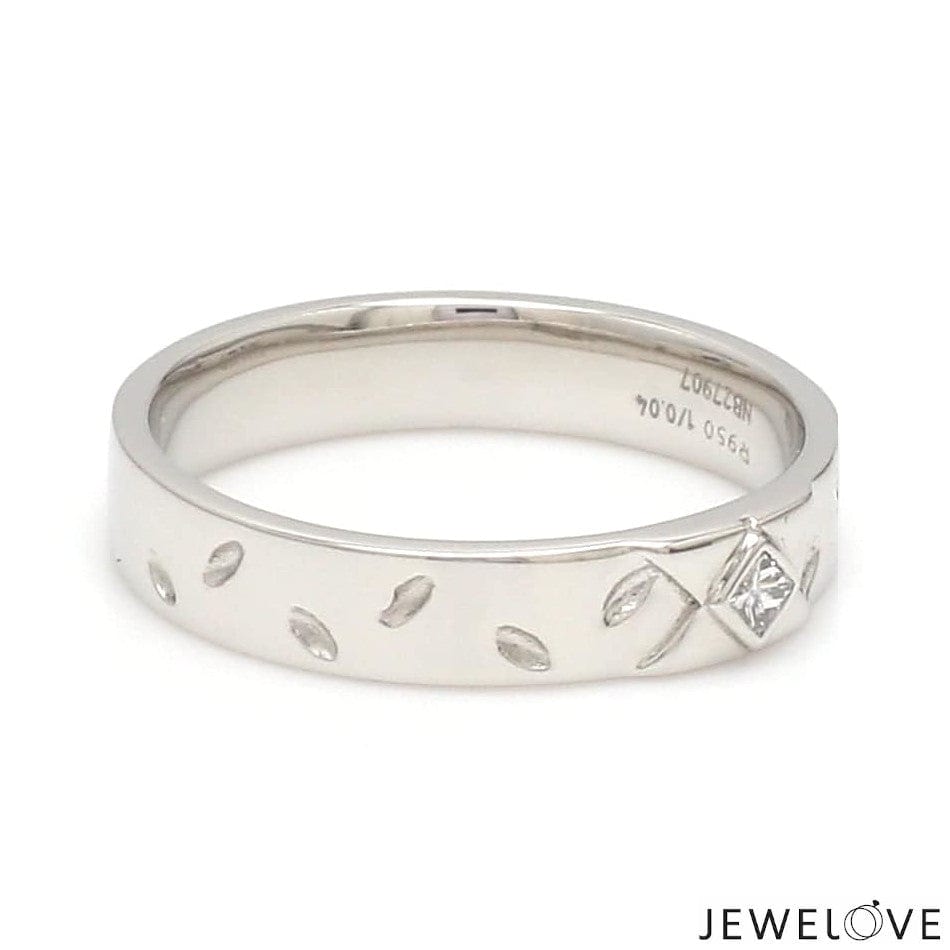 Jewelove™ Rings Designer Platinum  Princess Diamond Cut Couple Ring JL PT CB 87