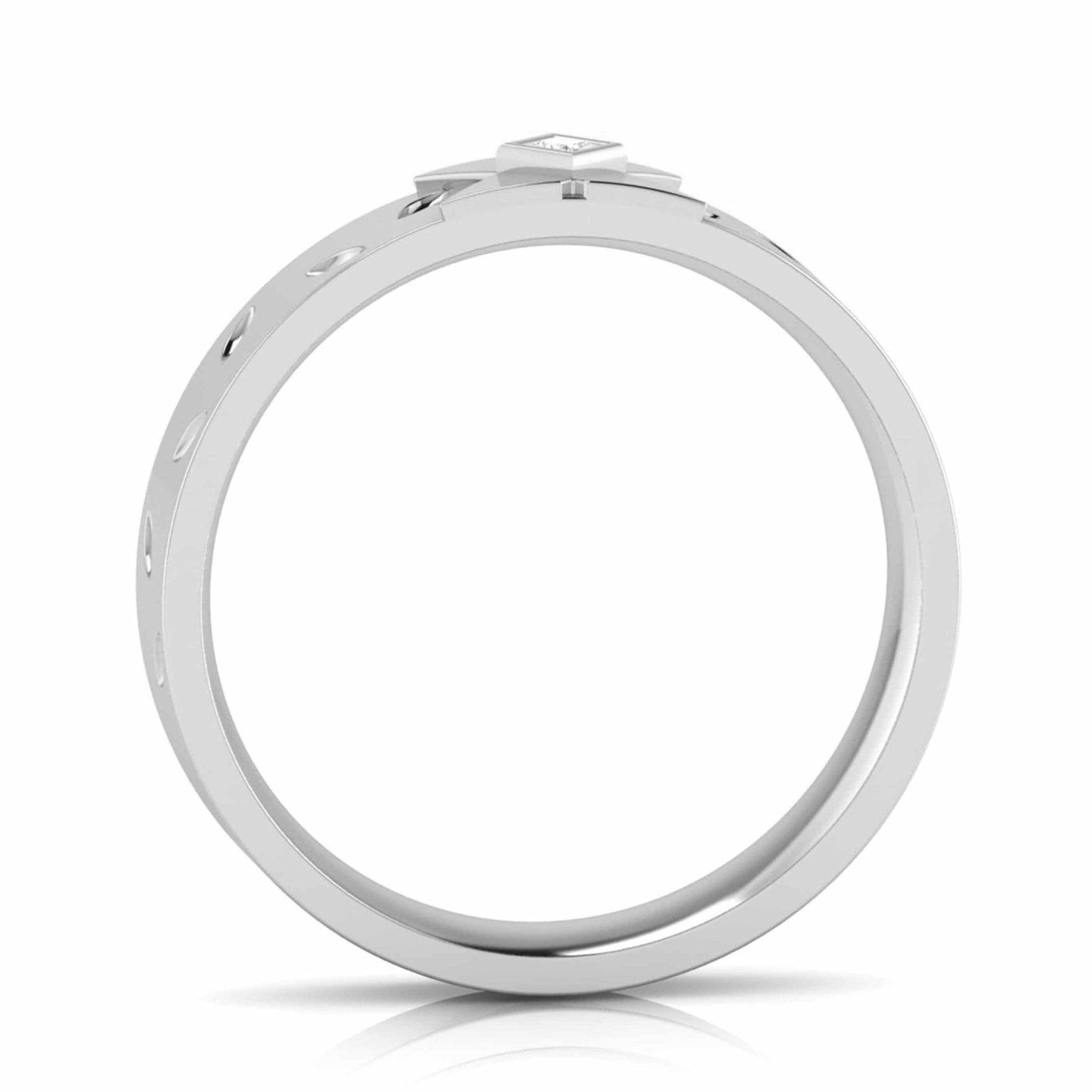 Jewelove™ Rings Designer Platinum  Princess Diamond Cut Couple Ring JL PT CB 87