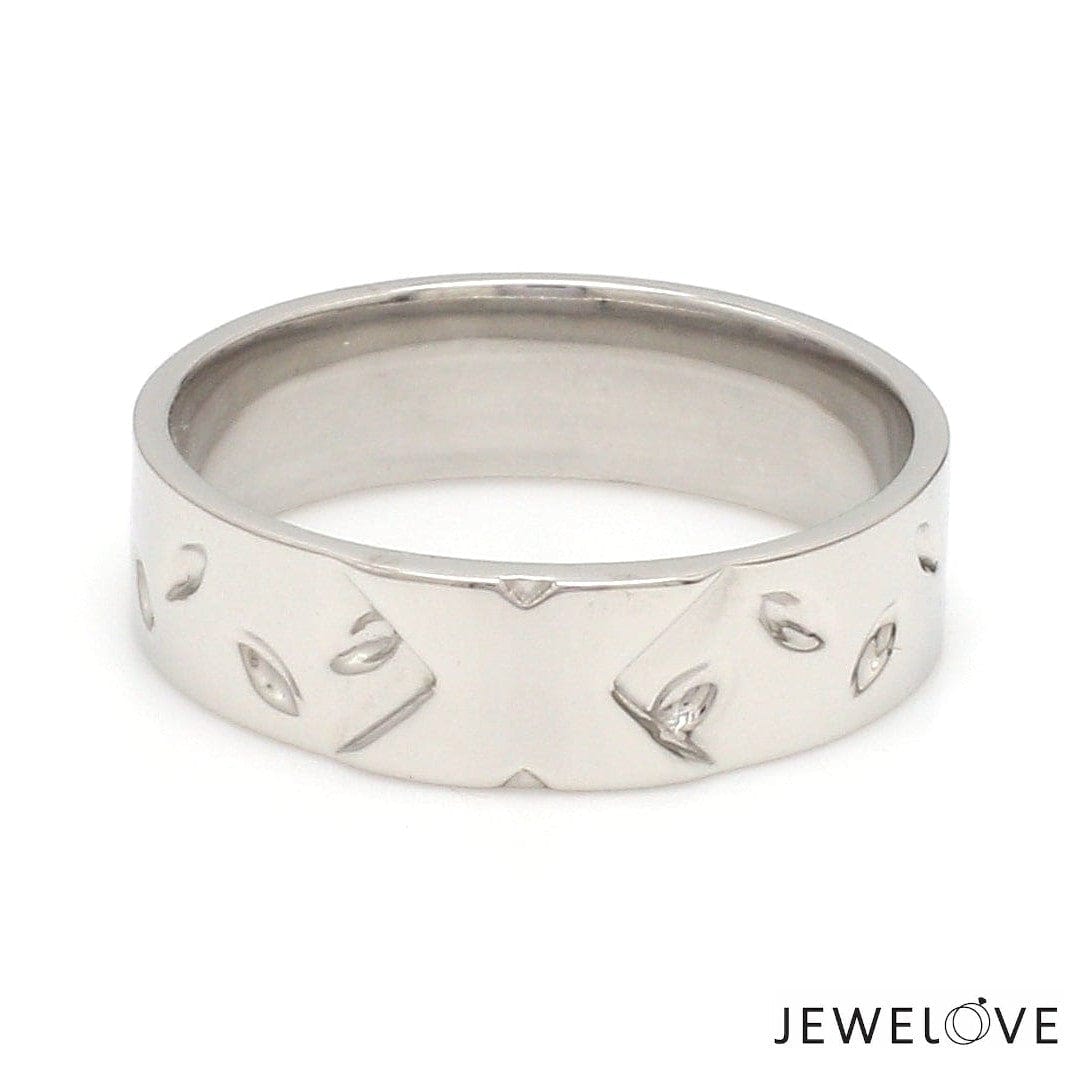 Jewelove™ Rings Designer Platinum  Princess Diamond Cut Couple Ring JL PT CB 87