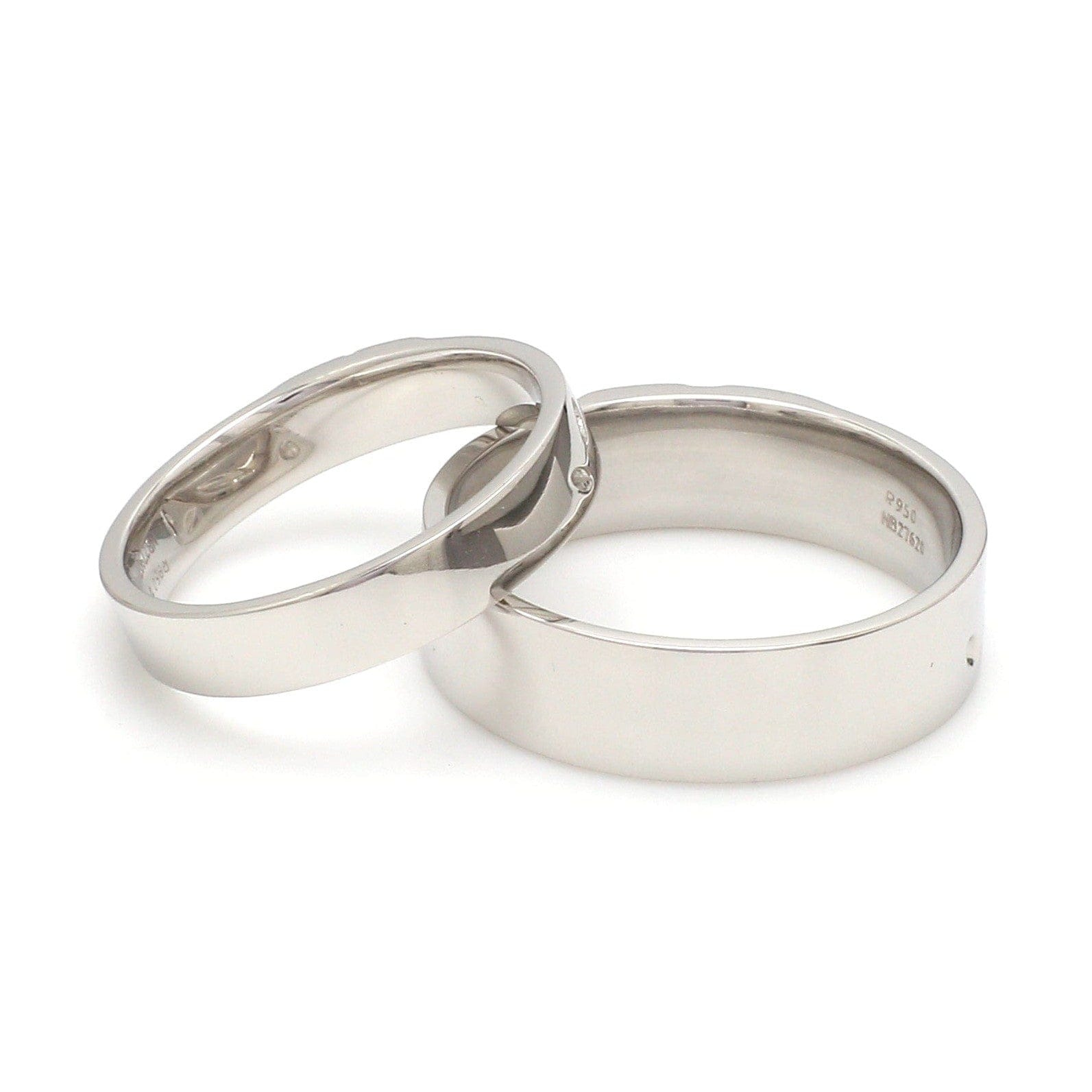 Jewelove™ Rings Designer Platinum  Princess Diamond Cut Couple Ring JL PT CB 87