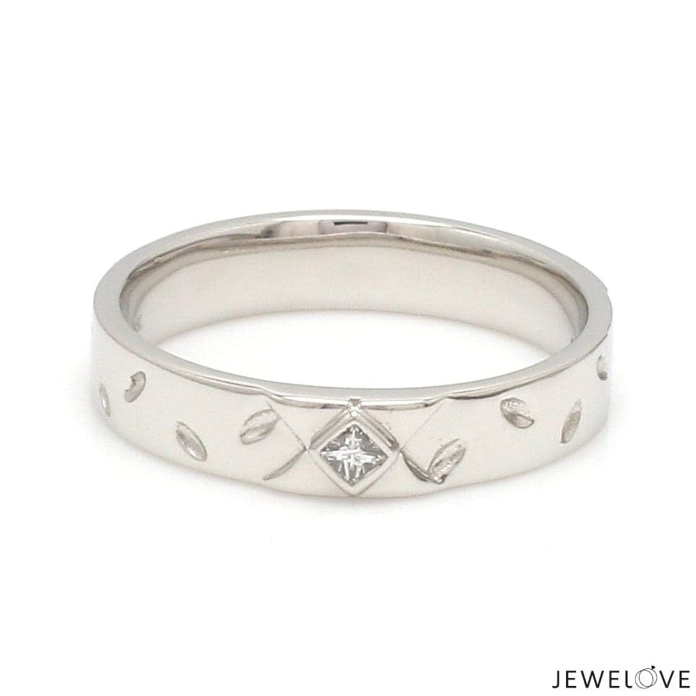 Jewelove™ Rings Designer Platinum  Princess Diamond Cut Couple Ring JL PT CB 87