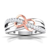 Jewelove™ Rings Designer Platinum Ring with Diamonds with A Touch of Rose Gold Polish JL PT 566