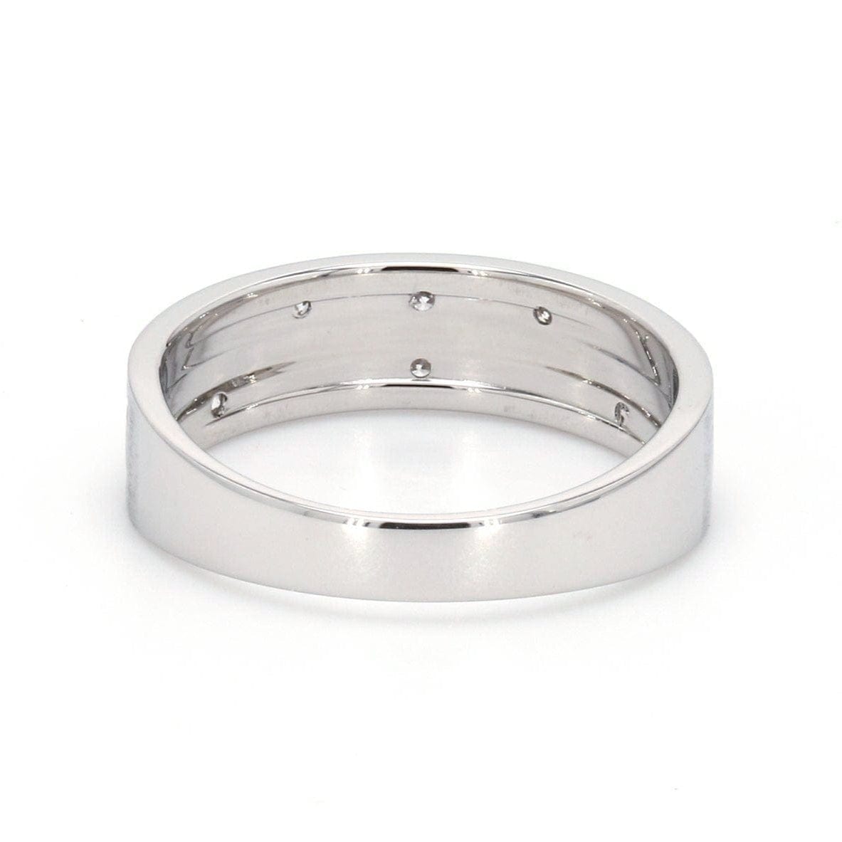 Jewelove™ Rings Designer Platinum Ring with Grooves & Diamonds for Women JL PT 570