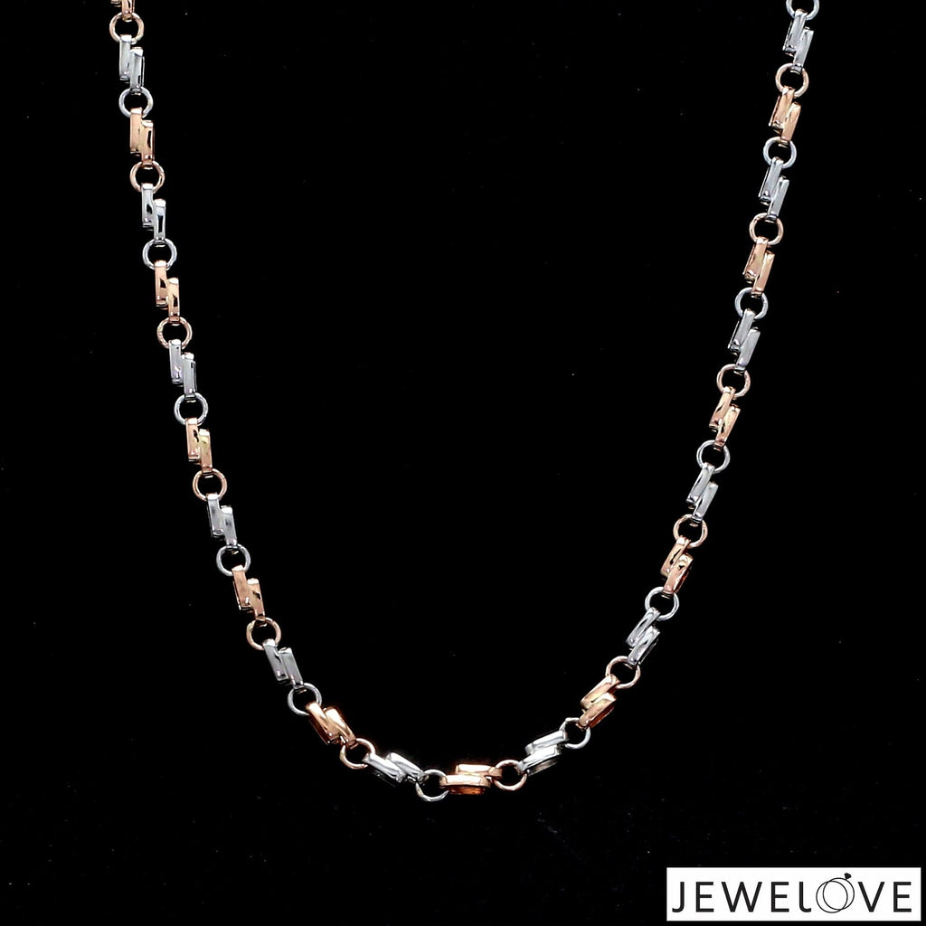 Jewelove™ Chains Designer Platinum Rose Gold Chain with Alternate Links JL PT CH 782