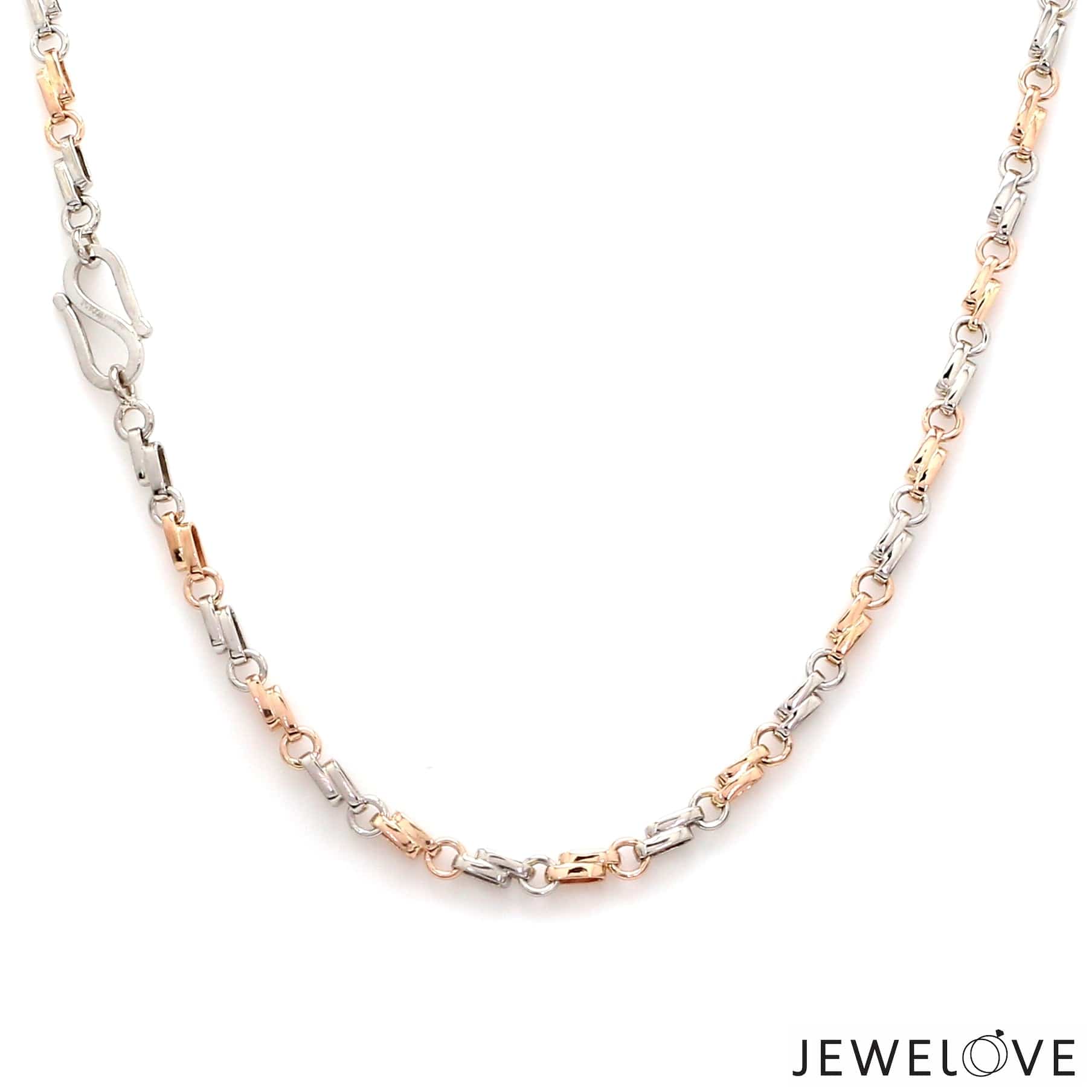 Designer Platinum Rose Gold Chain with Alternate Links JL PT CH 782