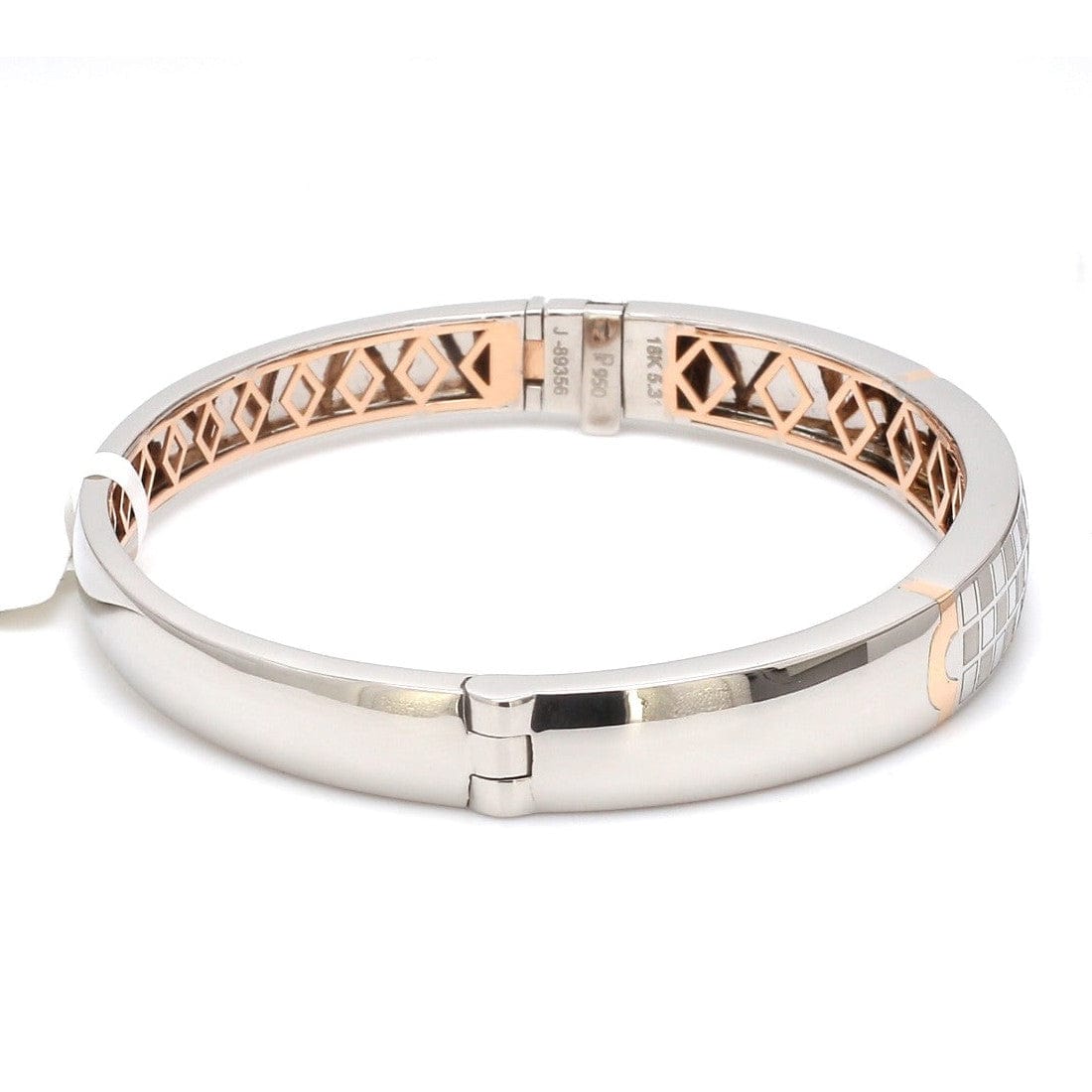Jewelove™ Bangles & Bracelets Designer Platinum & Rose Gold Chess Bracelet for Men JL PTB 1082