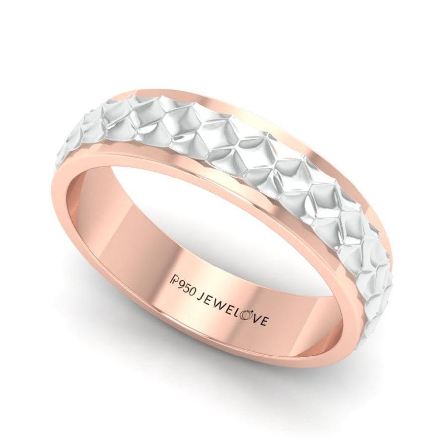 Jewelove™ Rings Designer Platinum & Rose Gold Couple Rings JL PT 1113