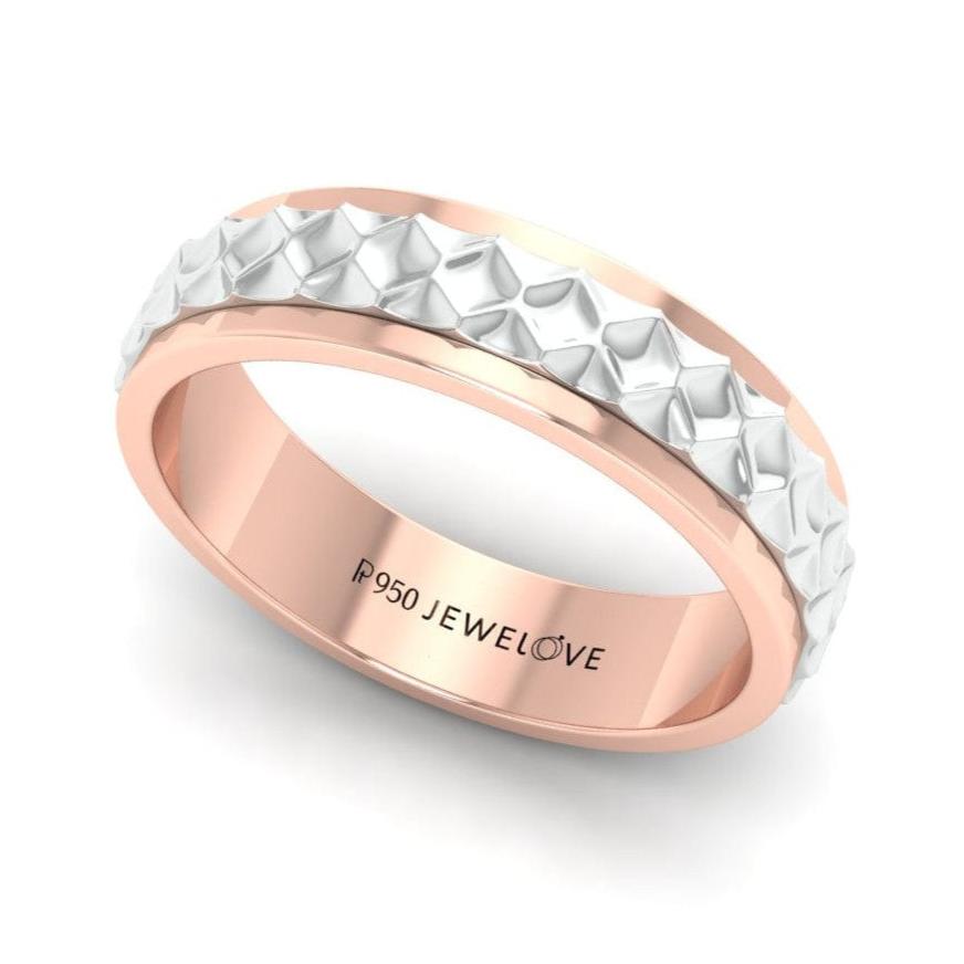 Jewelove™ Rings Designer Platinum & Rose Gold Couple Rings JL PT 1113