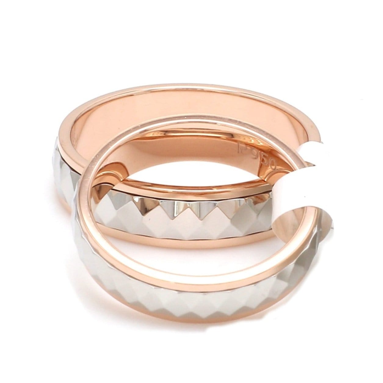 Jewelove™ Rings Designer Platinum & Rose Gold Couple Rings JL PT 1113