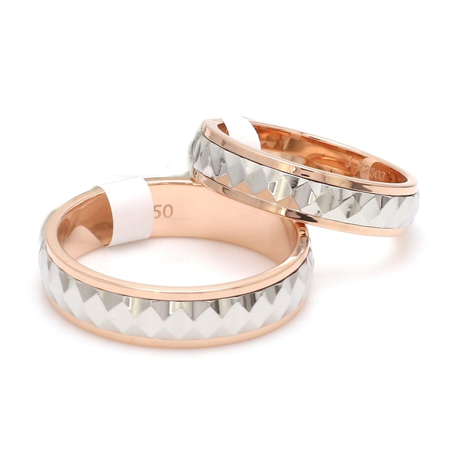 Jewelove™ Rings Designer Platinum & Rose Gold Couple Rings JL PT 1113