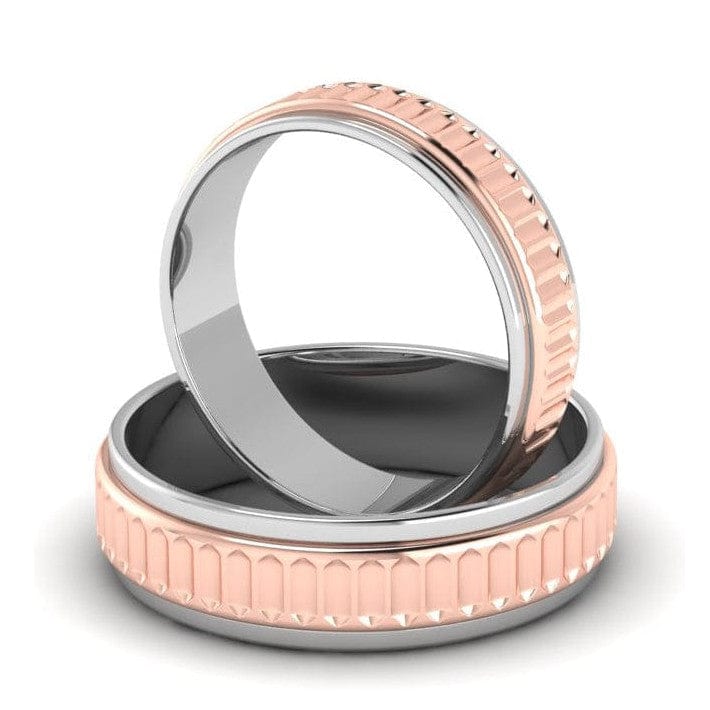 Jewelove™ Rings Designer Platinum & Rose Gold Couple Rings JL PT 638
