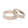 Jewelove™ Rings Both Designer Platinum & Rose Gold Couple Rings with a Groove JL PT 1128