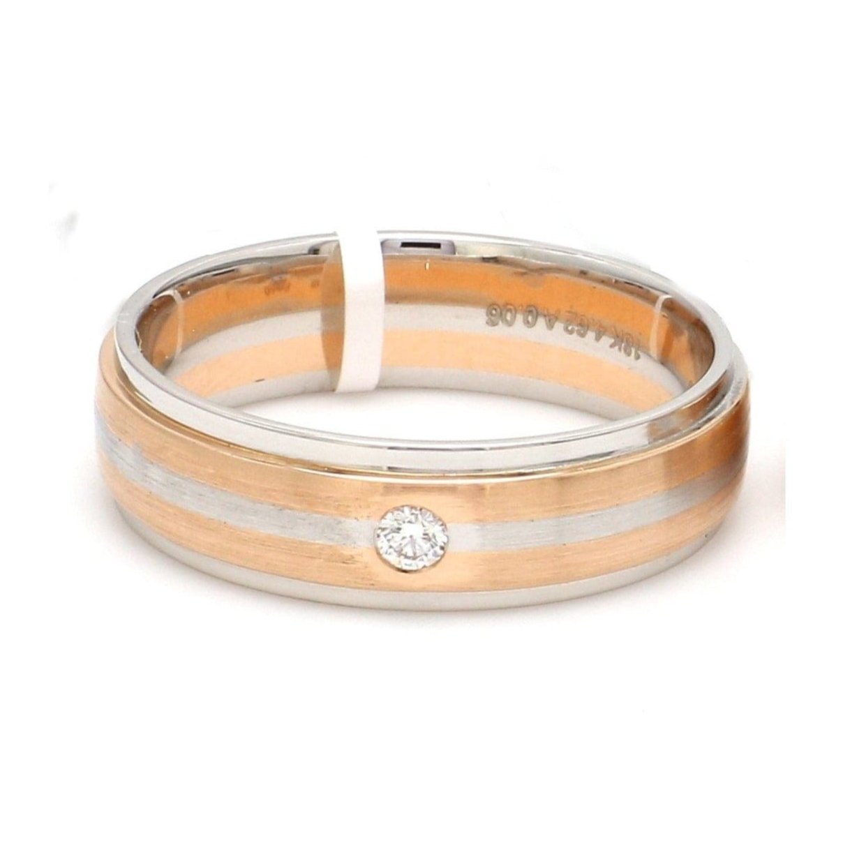 Jewelove™ Rings Men's Band only / SI IJ Designer Platinum Rose Gold Couple Rings with Diamonds JL PT 1134