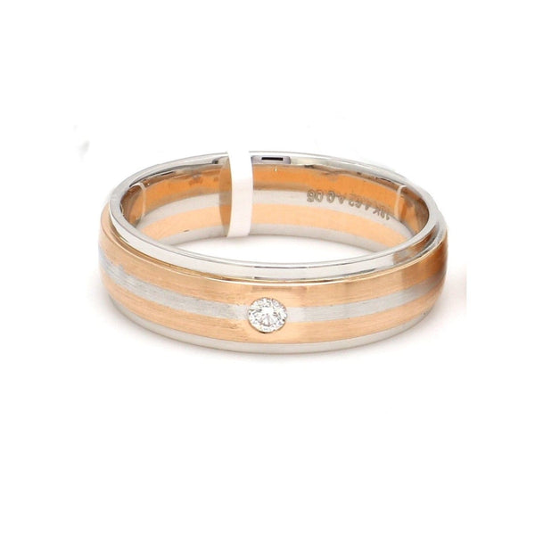 Jewelove™ Rings Men's Band only / SI IJ Designer Platinum Rose Gold Couple Rings with Diamonds JL PT 1134