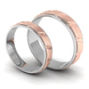 Jewelove™ Rings Designer Platinum & Rose Gold Couple Rings with Slanting Grooves JL PT 639