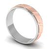 Jewelove™ Rings Women's Band only Designer Platinum & Rose Gold Couple Rings with Slanting Grooves JL PT 639
