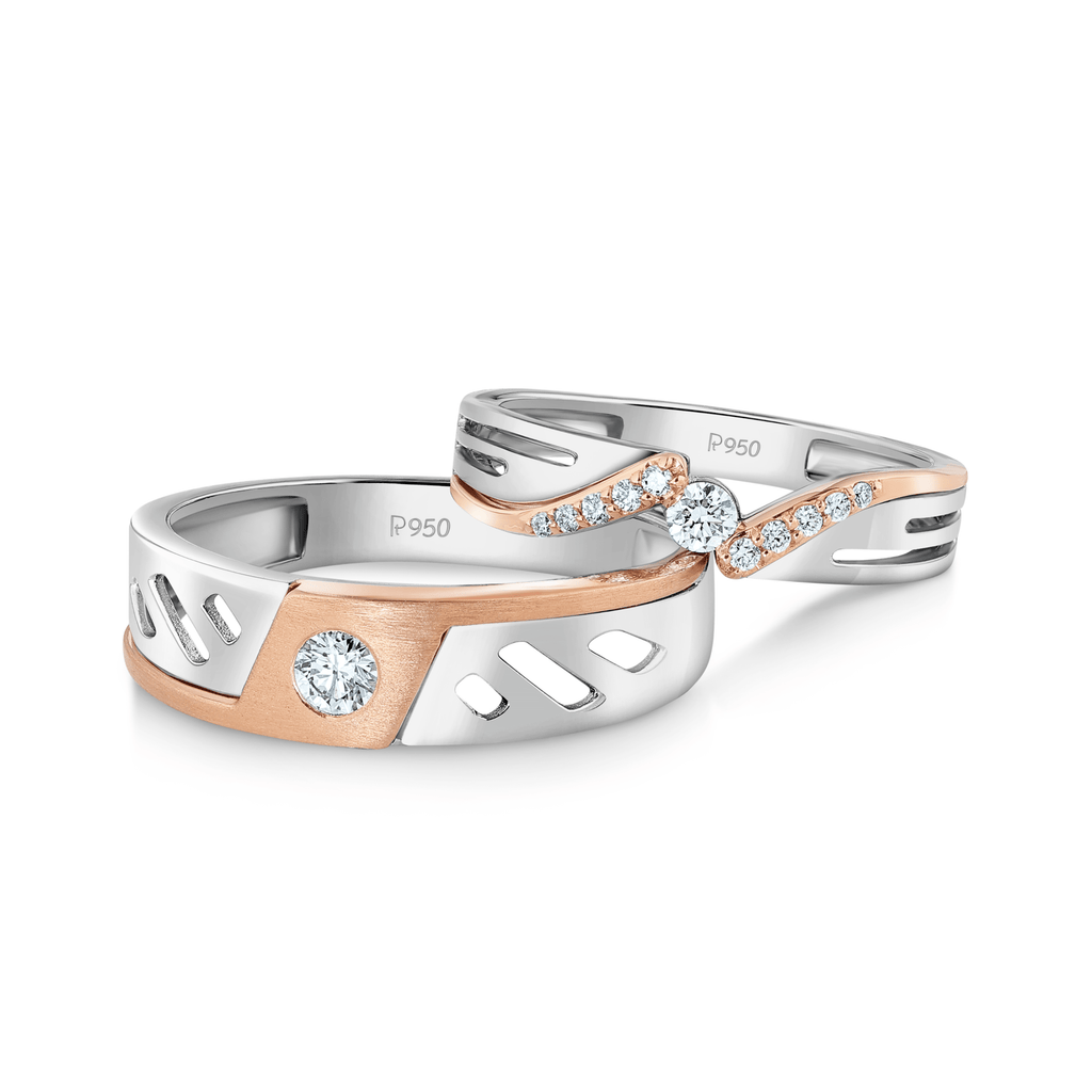 Designer Platinum Rose Gold Diamonds Couple Rings JL PT 1264 – Jewelove™