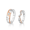 Jewelove™ Rings SI IJ / Both Designer Platinum Rose Gold Diamonds Couple Rings JL PT 1264