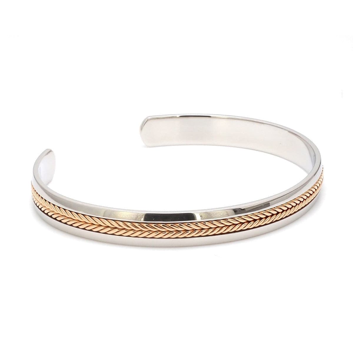 Designer Platinum Rose Gold Open Kada Cuff Bracelet for Men JL PTB 1081