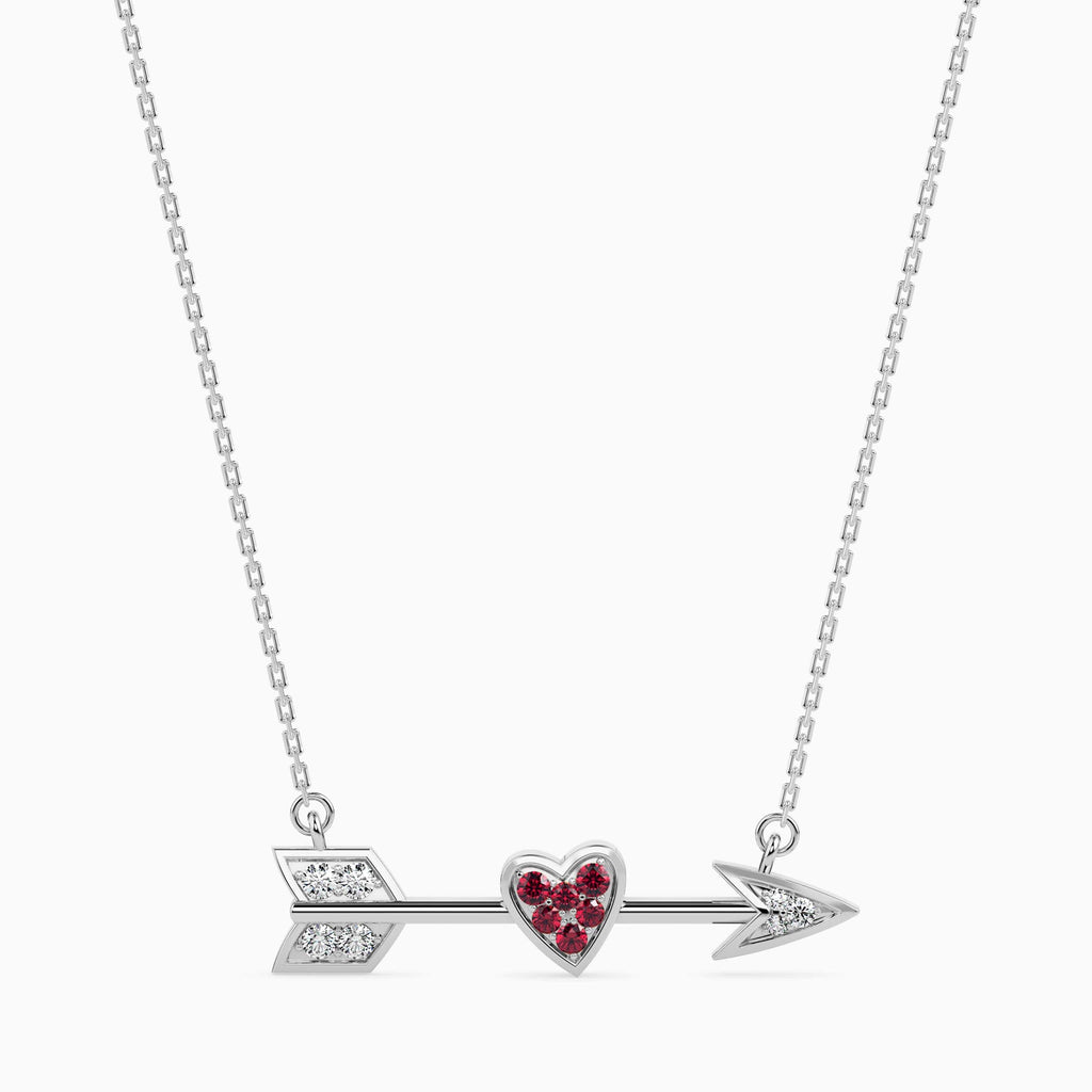 Jewelove™ Pendants SI IJ Designer Platinum Ruby Pendant with Diamond for Women JL PT P 18010