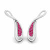 Jewelove™ Pendants & Earrings Designer Platinum Set with Diamond & Ruby for Women JL PT PE NL8523-R