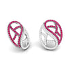 Jewelove™ Pendants & Earrings Designer Platinum Set with Diamond & Ruby for Women JL PT PE NL8526-R