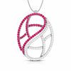 Jewelove™ Pendants & Earrings Pendant only Designer Platinum Set with Diamond & Ruby for Women JL PT PE NL8526-R