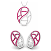 Jewelove™ Pendants & Earrings Pendant Set Designer Platinum Set with Diamond & Ruby for Women JL PT PE NL8526-R