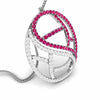 Jewelove™ Pendants & Earrings Designer Platinum Set with Diamond & Ruby for Women JL PT PE NL8526R
