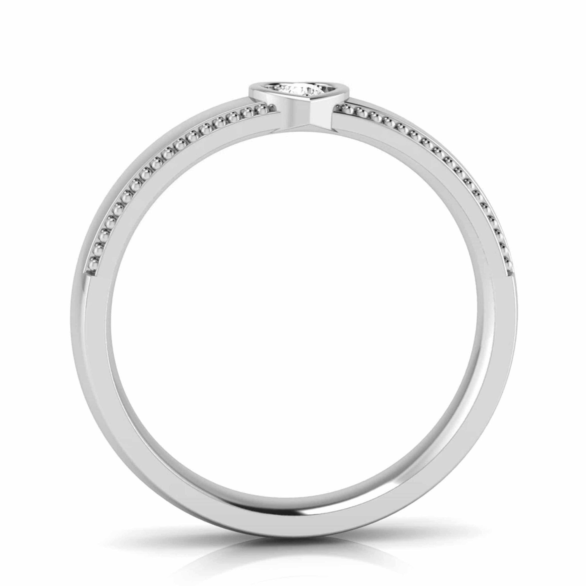 Jewelove™ Rings Designer Platinum Single Diamond Couple Ring JL PT CB 104