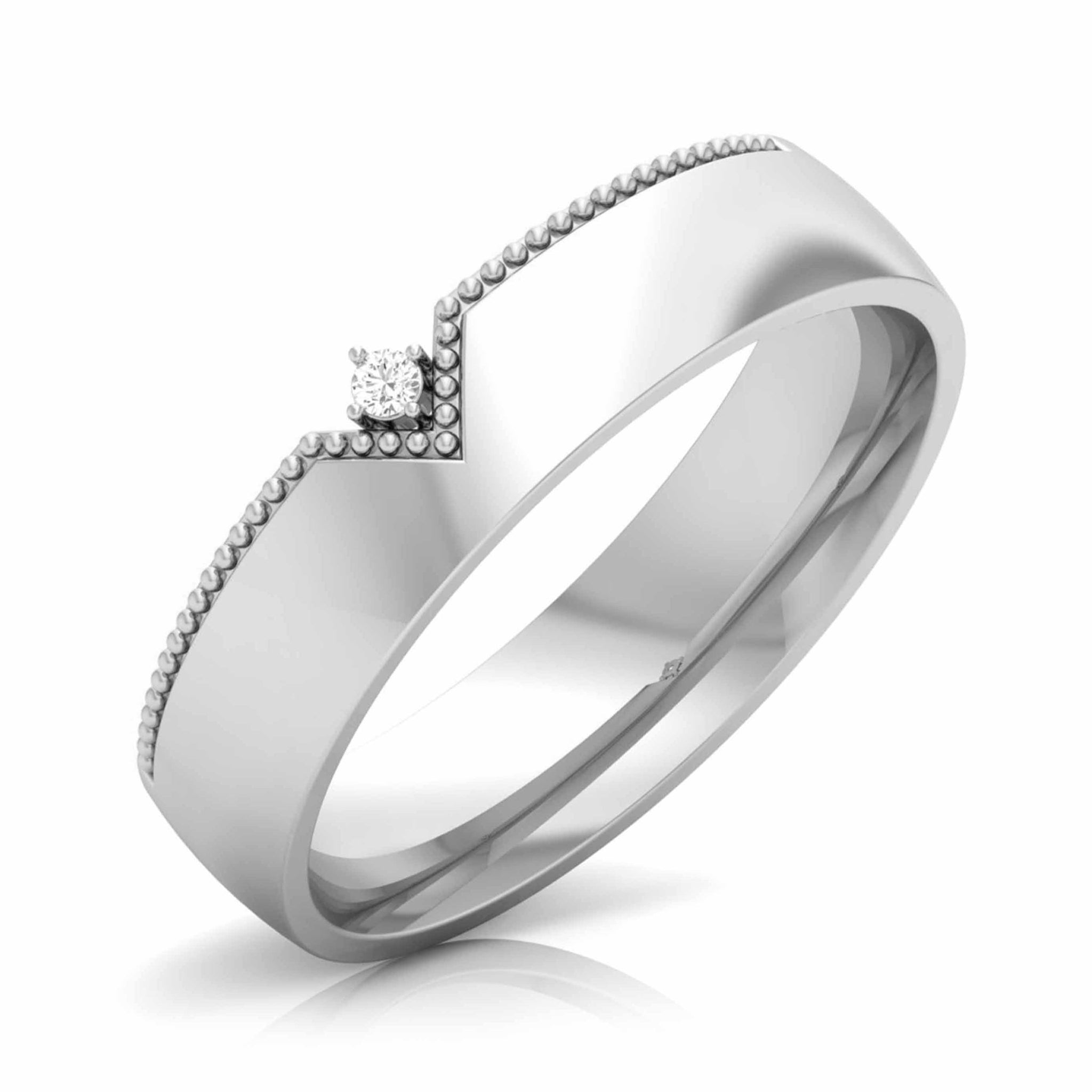 Jewelove™ Rings Men's Band only / SI IJ Designer Platinum Single Diamond Couple Ring JL PT CB 104