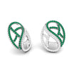 Jewelove™ Earrings Designer Platinum with Diamond Emerald Earrings for Women JL PT E NL8526-E