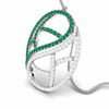 Jewelove™ Pendants Designer Platinum with Diamond Emerald Pendant for Women JL PT P NL8526-E