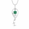 Jewelove™ Pendants Green Designer Platinum with Diamond Pendant for Women JL PT P NL8538