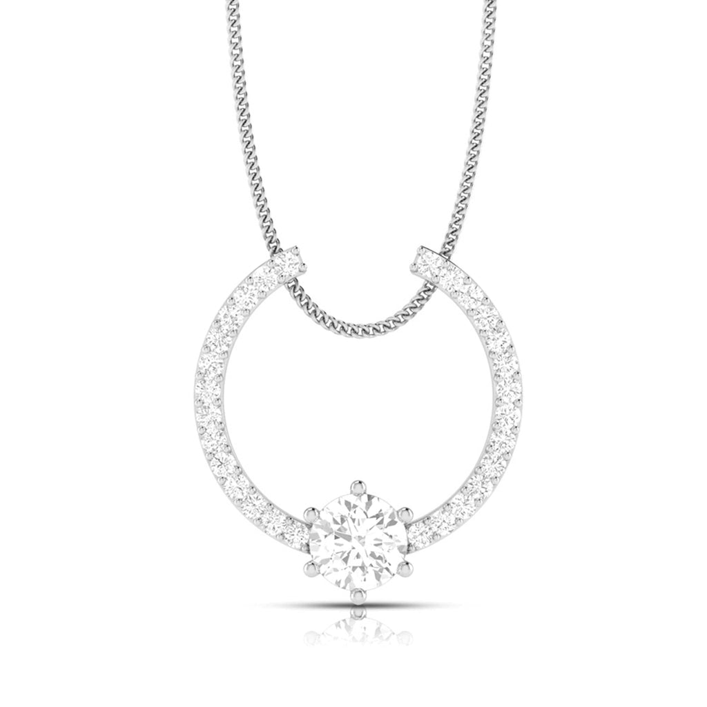 Jewelove™ Pendants & Earrings Pendant only Designer Platinum with Diamond Solitaire Pendant Set JL PT PE 79F