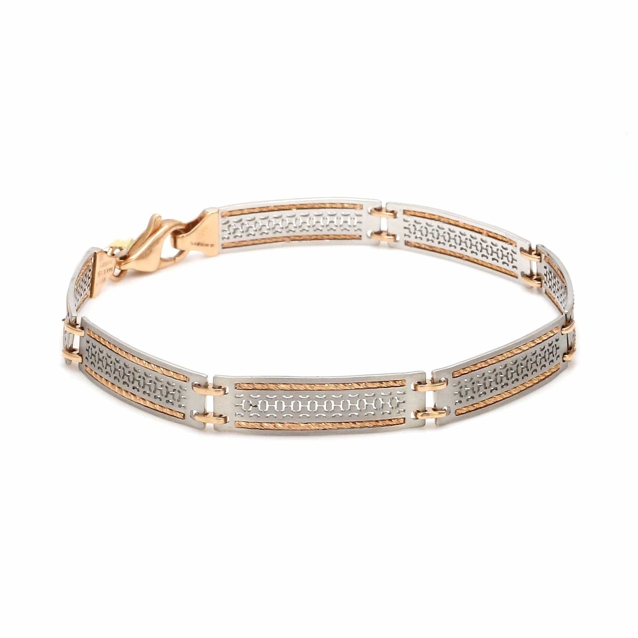 Jewelove™ Bangles & Bracelets Designer Platinum & Yellow Gold Bracelet for Men JL PTB 1056