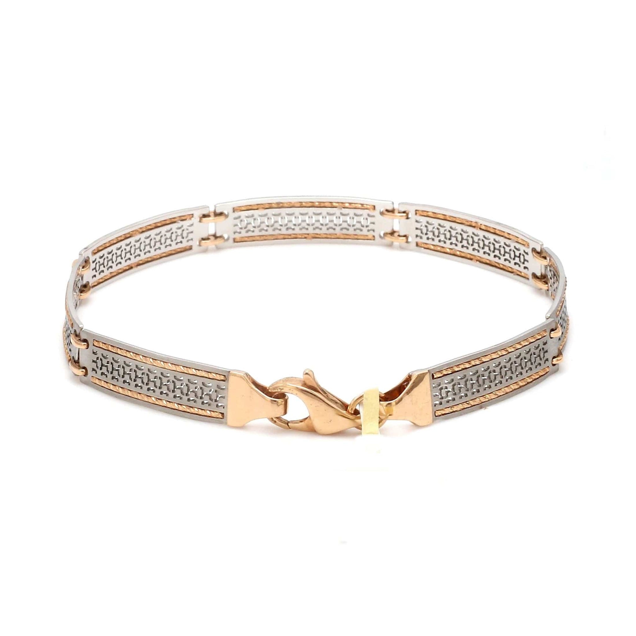 Jewelove™ Bangles & Bracelets Designer Platinum & Yellow Gold Bracelet for Men JL PTB 1056