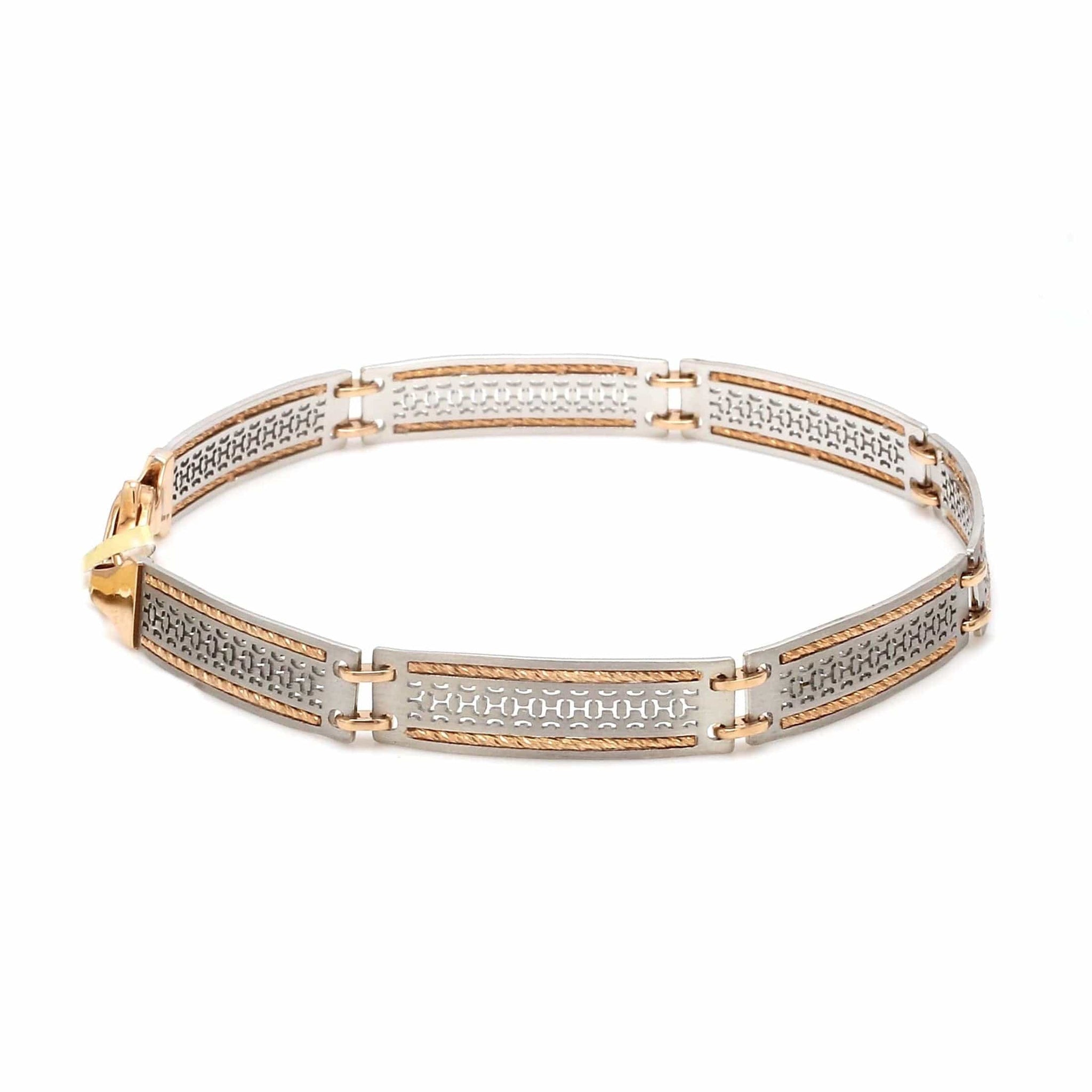 Jewelove™ Bangles & Bracelets Designer Platinum & Yellow Gold Bracelet for Men JL PTB 1056