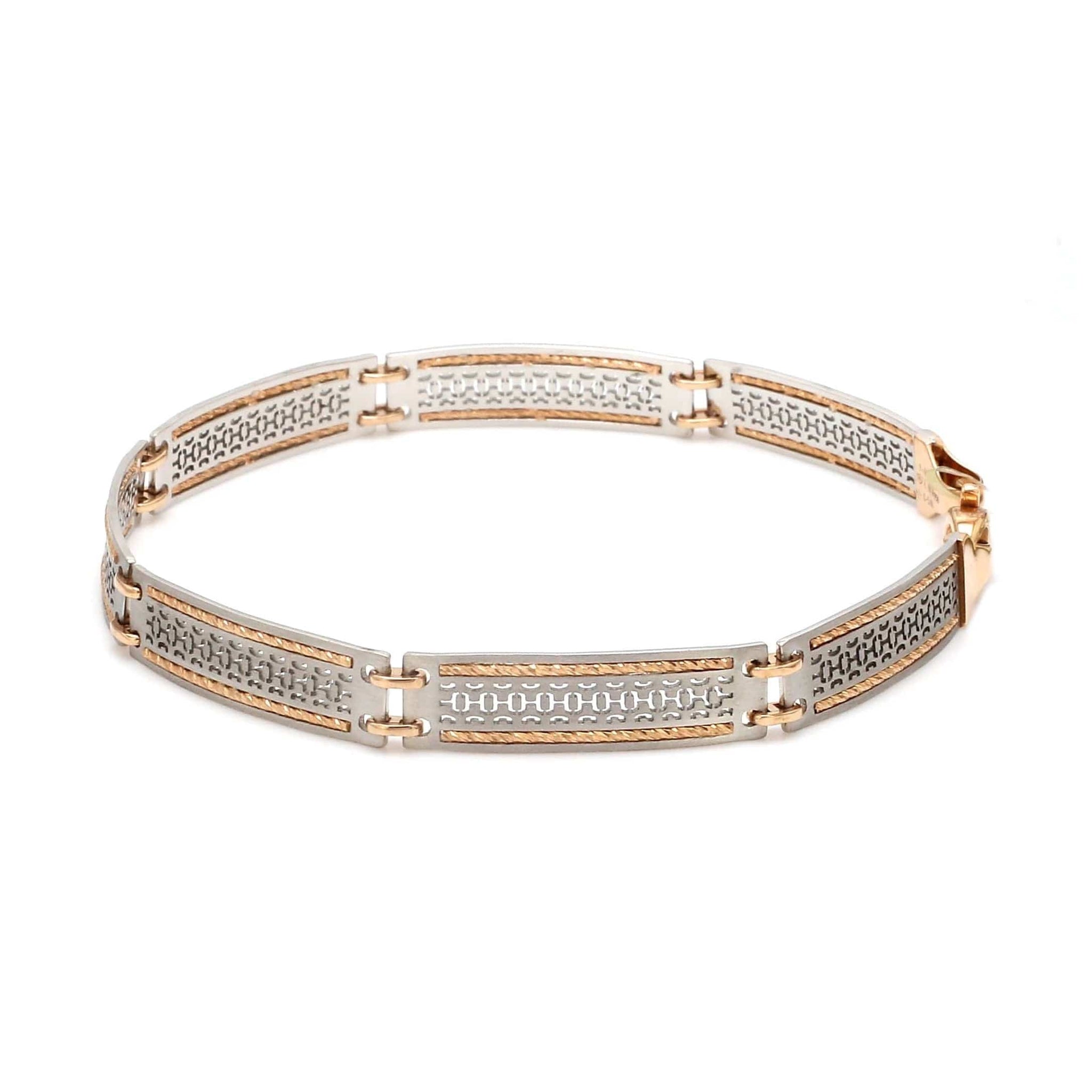 Jewelove™ Bangles & Bracelets Designer Platinum & Yellow Gold Bracelet for Men JL PTB 1056