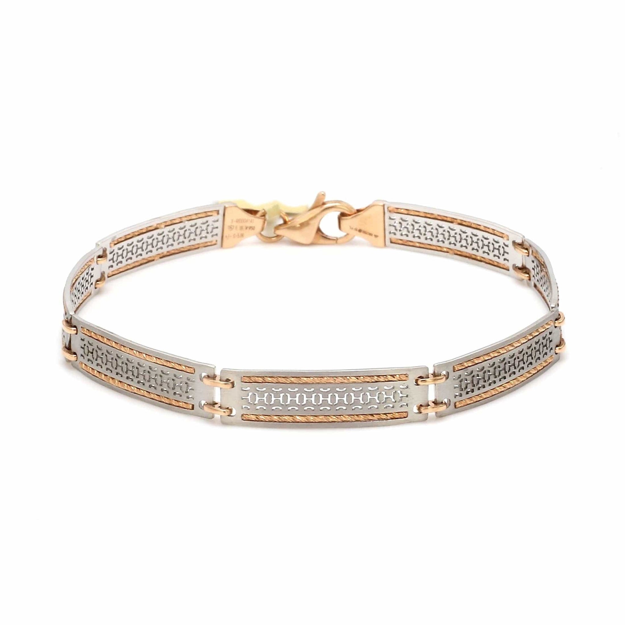 Jewelove™ Bangles & Bracelets Designer Platinum & Yellow Gold Bracelet for Men JL PTB 1056